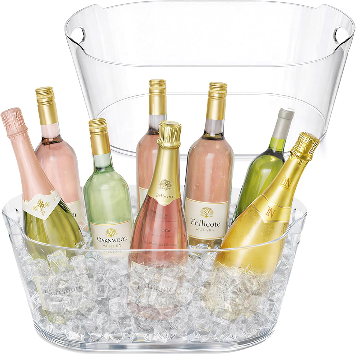 Wine Beer Cooler - Lifewit 2 Pack 11.5L Clear Plastic