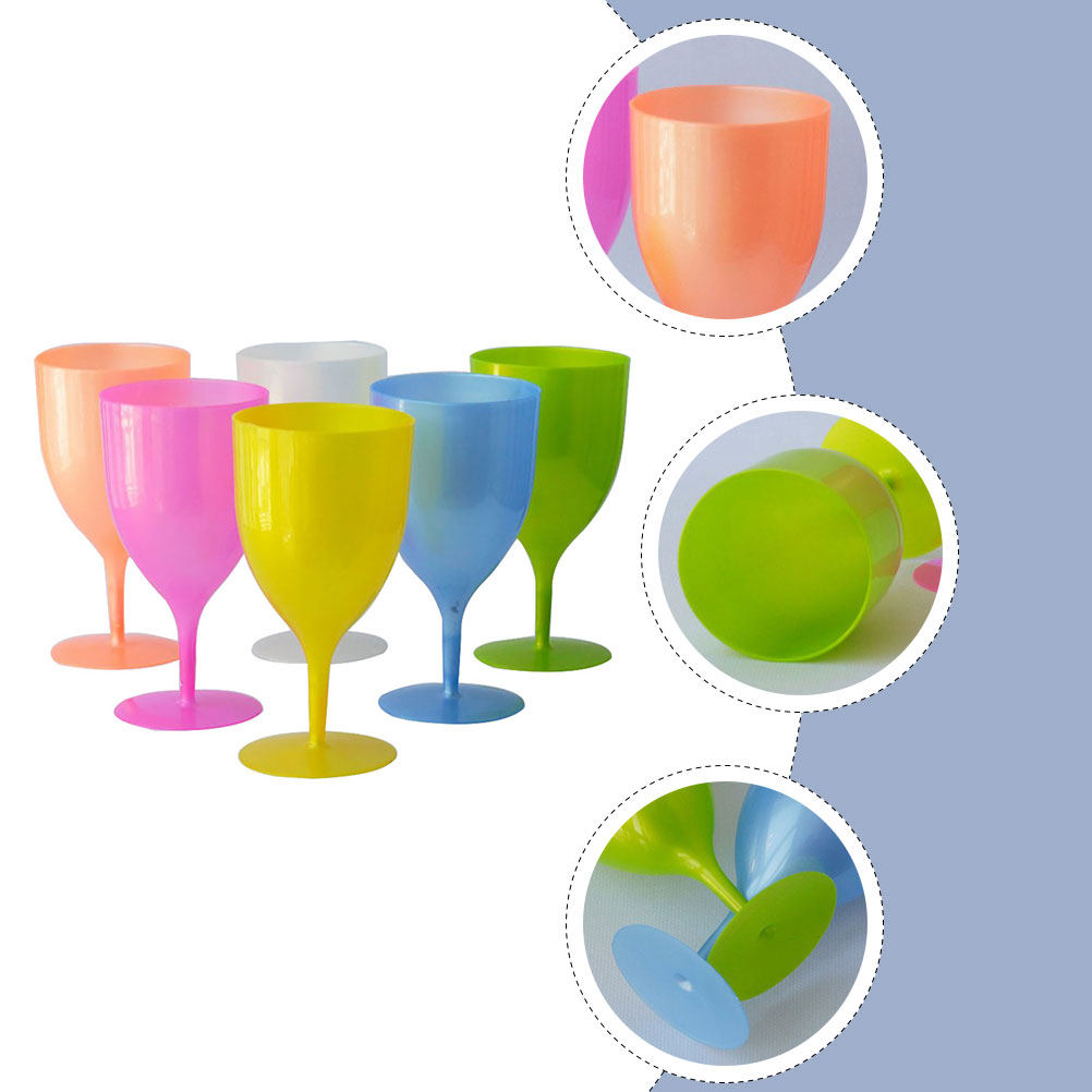 6Pcs Colorful Plastic Goblet S - Wine Beer Glass recensie en prijs