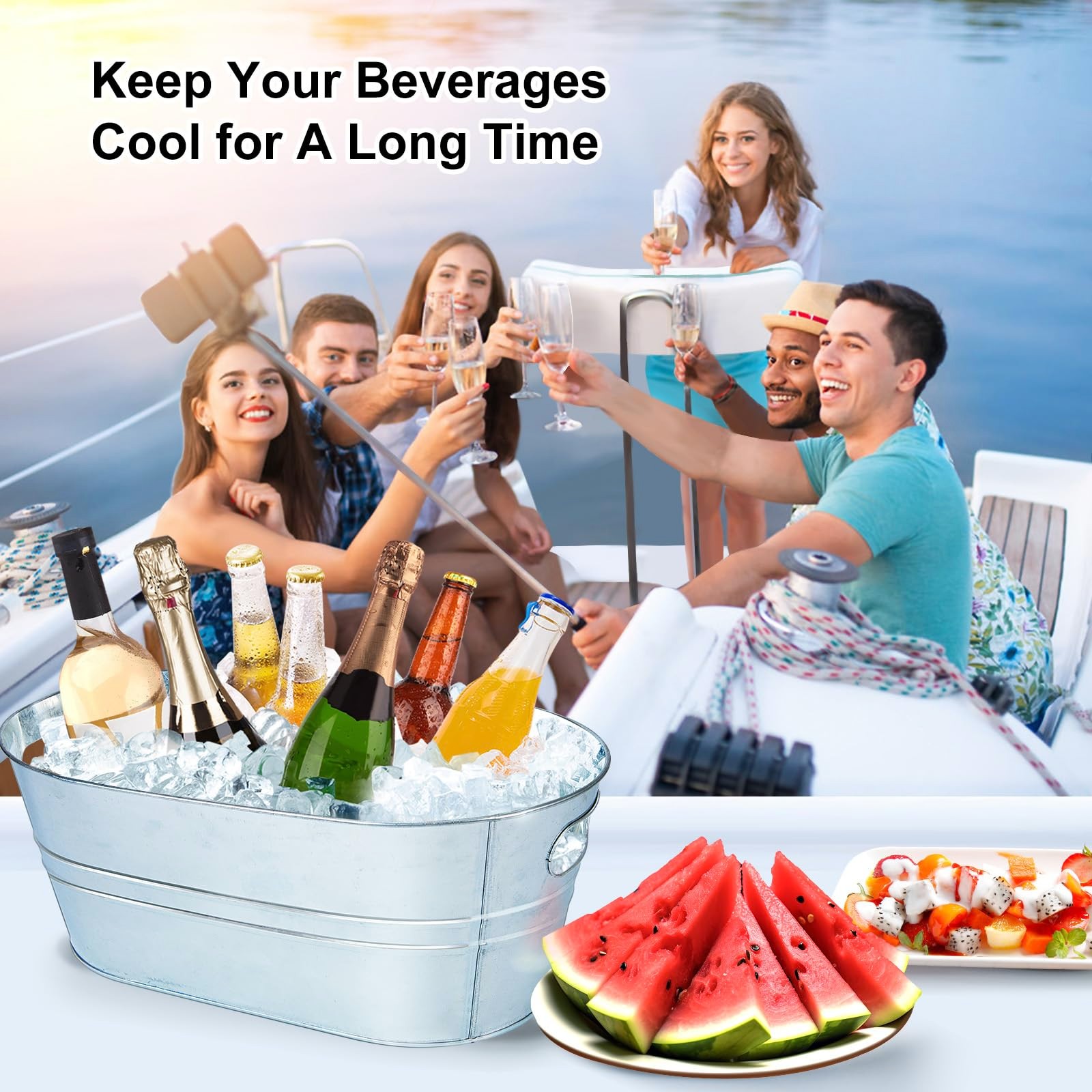 Galvanized Metal Ice Buckets W - Wine Beer Cooler recensie en prijs