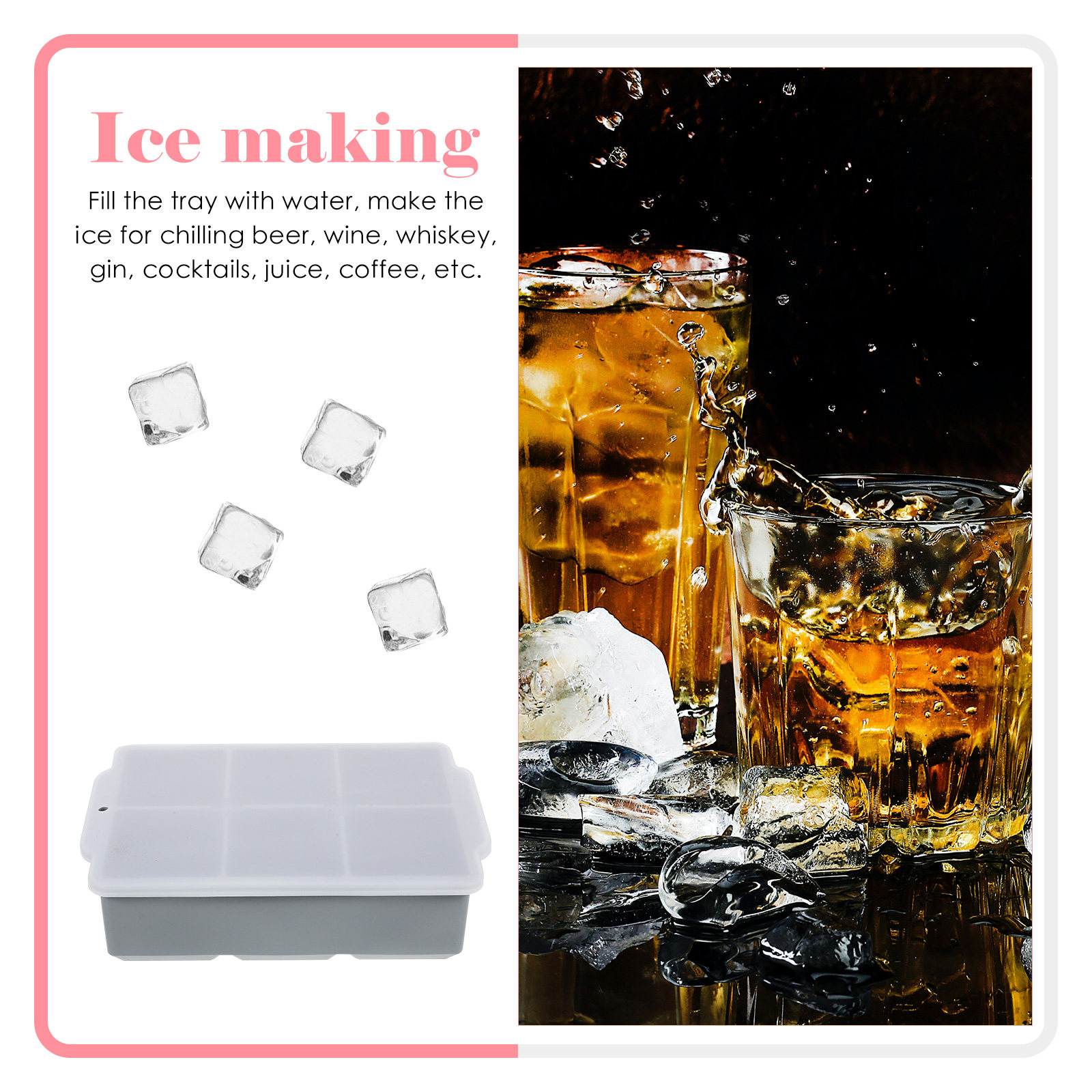 Household Ice Mold Tray Silico - Beer Wine Gin recensie en prijs